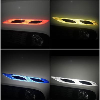 2 Piezas Tiras Decorativas Protectoras de Parachoques de Coche Pegatina Reflectante de Fibra de Carbono Cinta de Advertencia para Motocicleta Barra Antirrayaduras Reflector