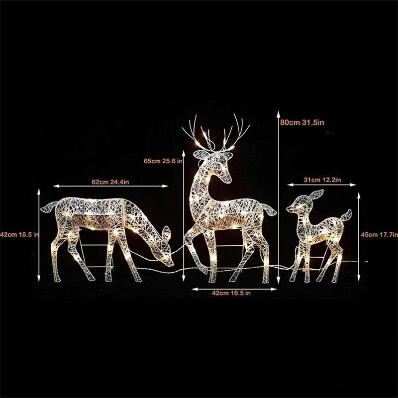 Lighted Christmas Reindeer Water Resistant Solar Light Up Decoration For Garden Batteries Supplied White Elk Garden Lights Dream