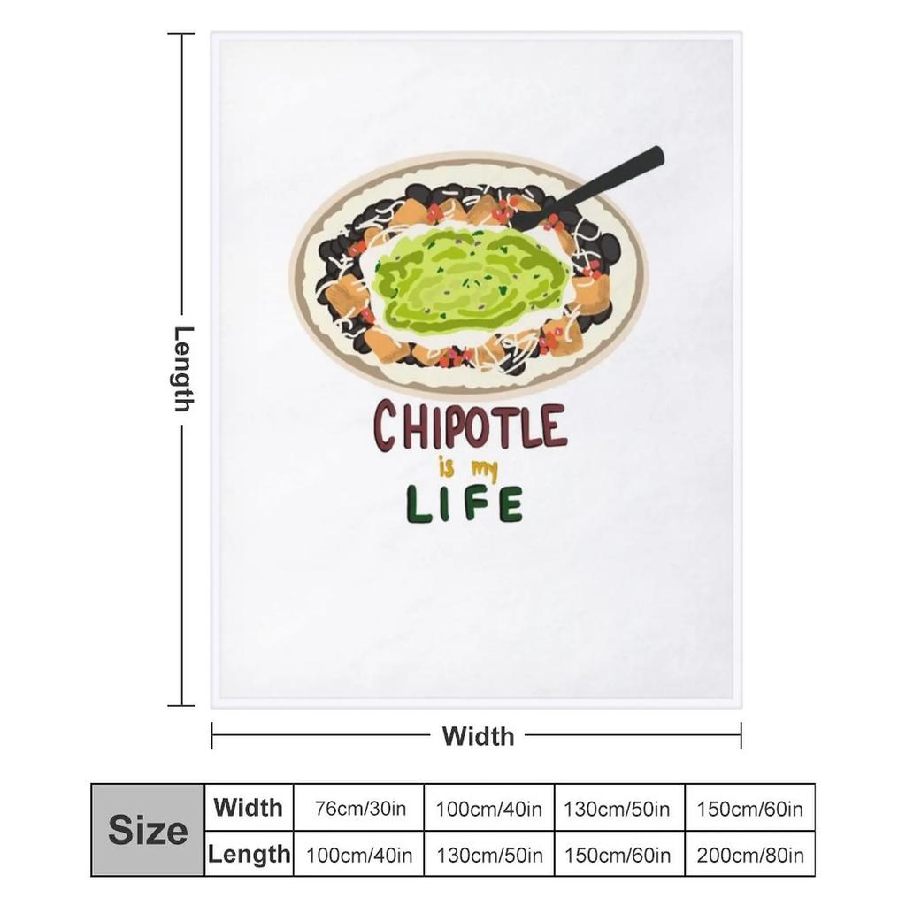 chipotle is my life Throw Blanket Machine Washable Soft Warm Blanket