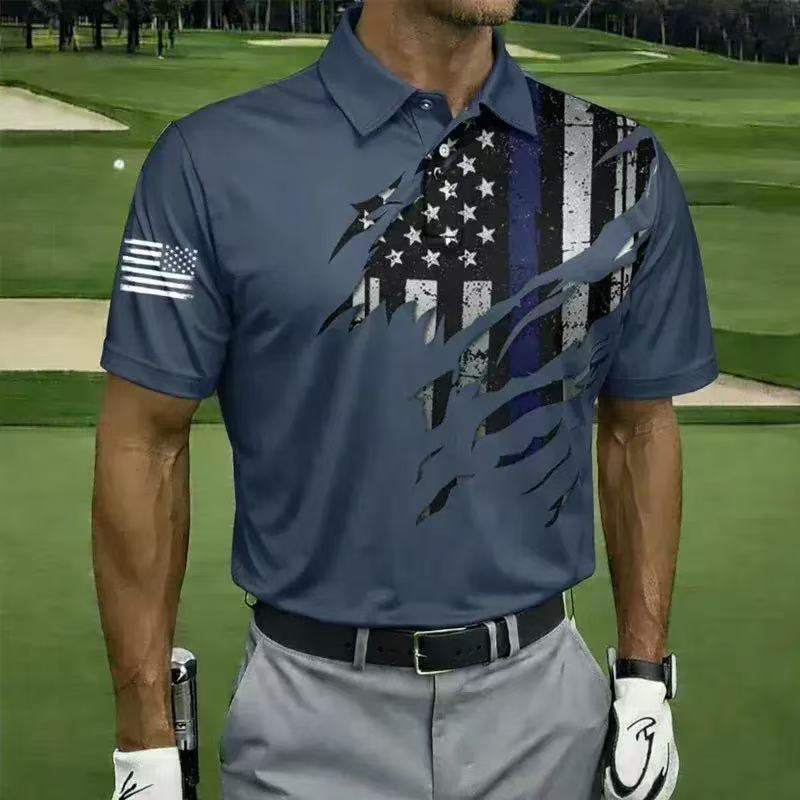 2026 Independent Station Summer Men's Casual Lapel POLO Shirt 3D Digital Printing Men's Outdoor POLO Shirt