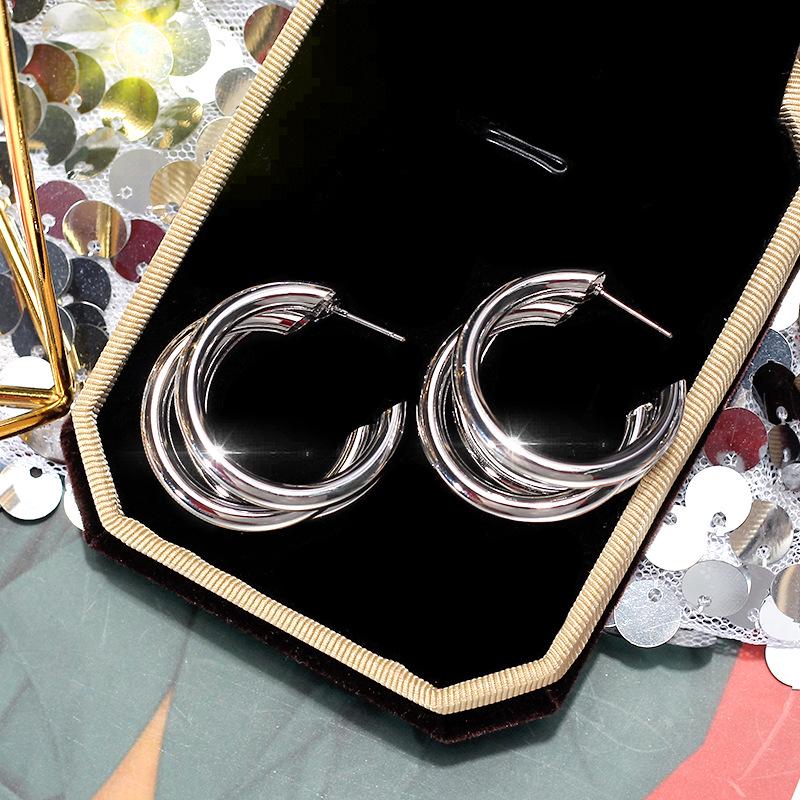 New Statement Retro Stainless Steel Earrings Fashion Bohemian Dangle Earrings for Women Punk Hip Hop Zircon Wmmens Wholesale