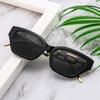 Retro Small Frame Cat Eye Chain Sunglasses for Women Fashion Outdoor Street Shoot Model Glasses
