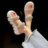 Summer new fashionable bright diamond cool slippers wearing candy-colored muffin platform sandals women's casual one-word drag