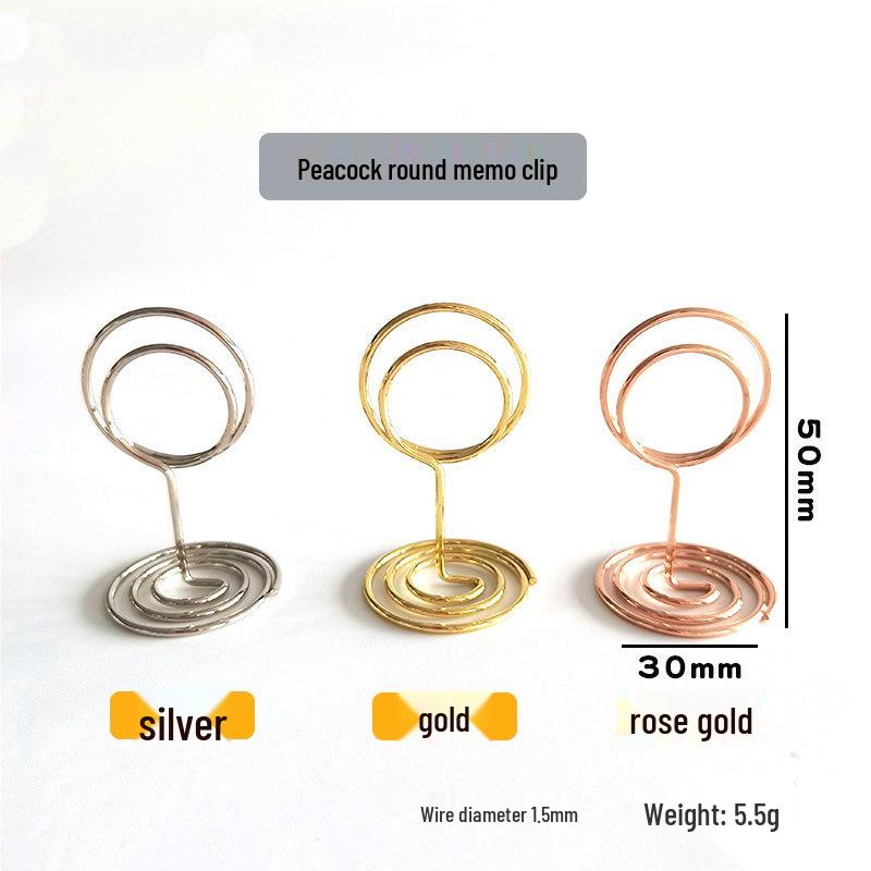 

Круглый держатель для заметок и визиток «Павлин» - Настольное металлическое украшение в форме сердца