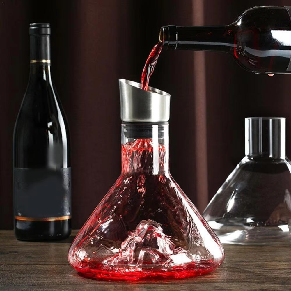 Glass Wine Aerator Mountain Shaped Wine Aerating Pourer Luxury Iceberg Wine Decanter  Whisky