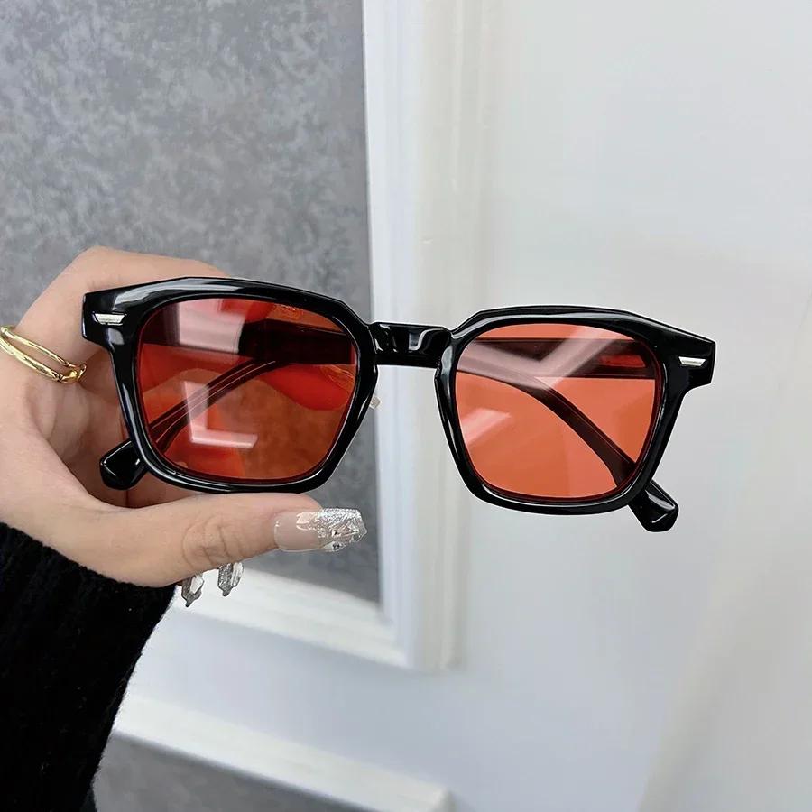 Fashion Plain Rectangle Sunglasses Men Women Brand Designer Classic Vintage Sun Glasses Male Travel Shades