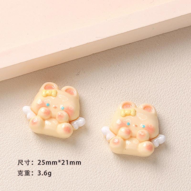 10Pcs Models Resin Cute Cartoon Rabbit Wings Series Scrapbook Diy Jewelry Hair Clips Phone Case Ornament Accessories A56