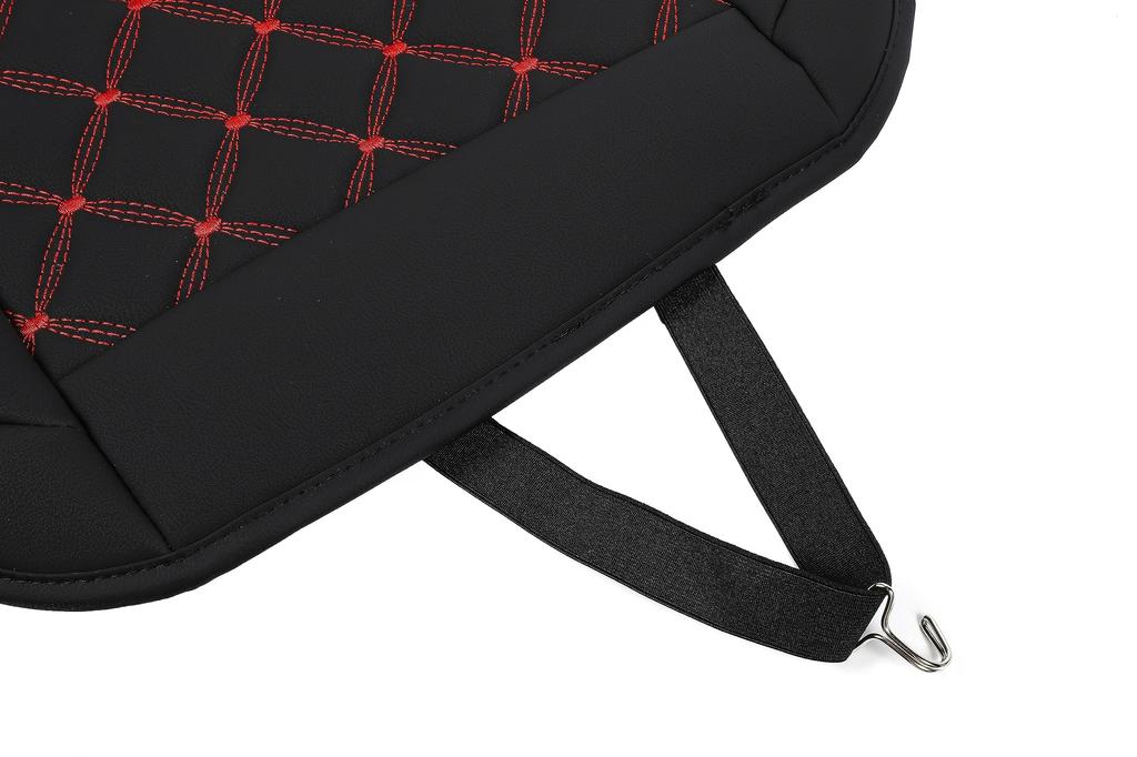 Montierte PU-Leder Schürzen-Sitzbezüge für Universelle Passform mit Rot 1 Leicht zu Reinigende Autos, (Schwarze Linien, Cover)