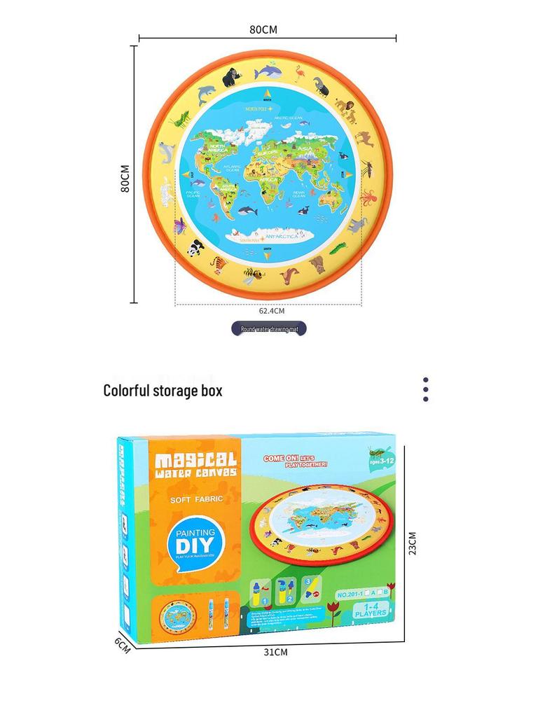 Magic Water Drawing Mat - 100×80cm Colorful Painting & Writing Blanket for Kids