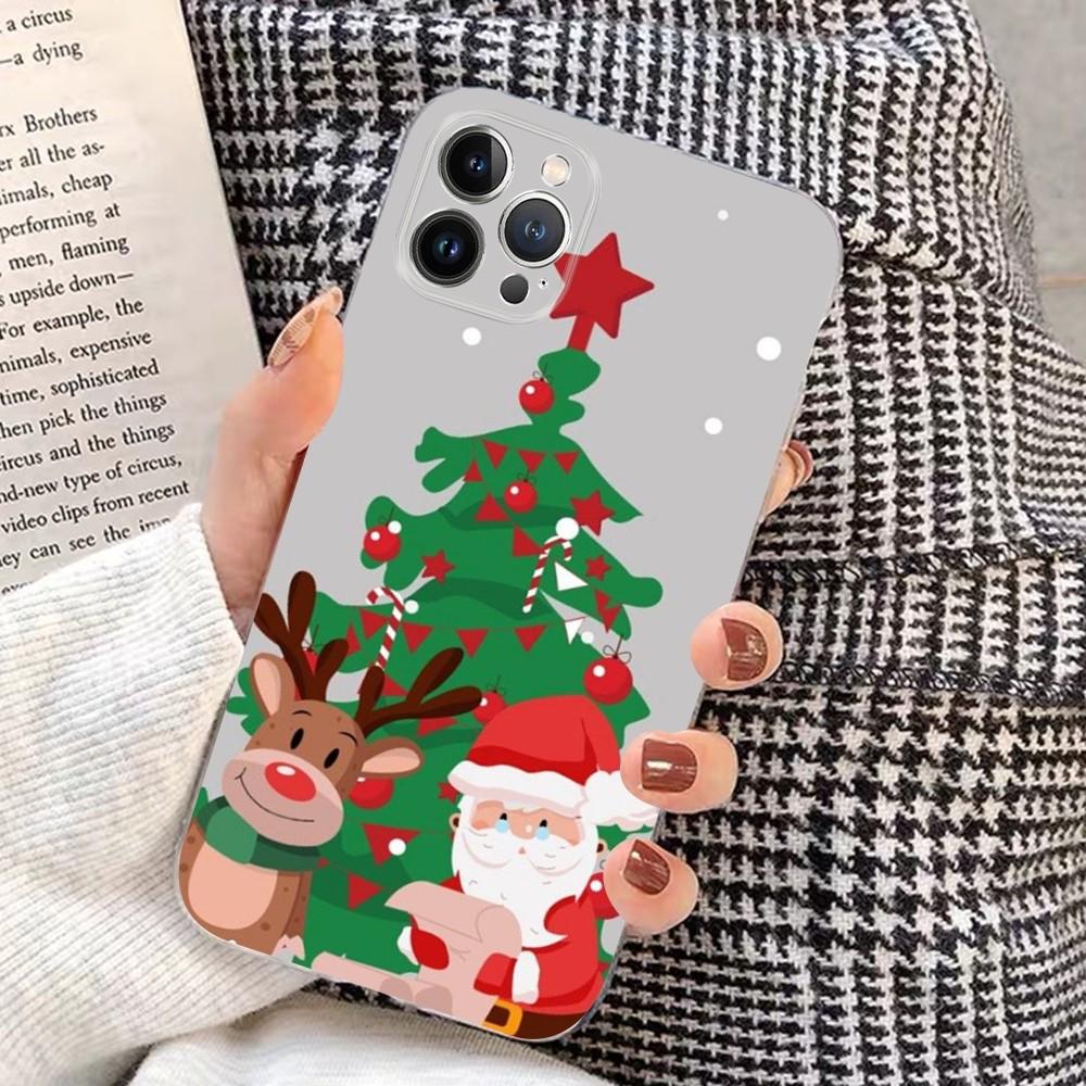 Christmas Cartoon New Year Phone Case For iPhone 15 14 11 12 13 Mini Pro XS Max Cover 6 7 8 Plus X XR SE 2020 Funda Shell