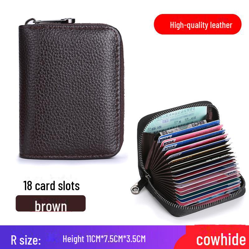 

Мужской ультратонкий держатель карт из натуральной кожи с защитой от кражи, защита от размагничивания, большая вместимость, компактный дизайн для женщин