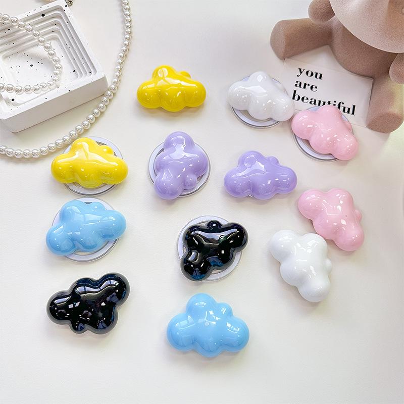 Creative Solid Color Cloud Magnetic Telescopic Mobile Phone Airbag Bracket Paste Ring Folding Internet Celebrity Gift