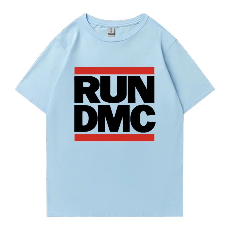RUN DMC Grafikdruck Rundhals Oversized T-Shirt Streetwear 100% Baumwolle Herren Damen Kurzarm T-Shirts Beliebte Unisex Oberteile