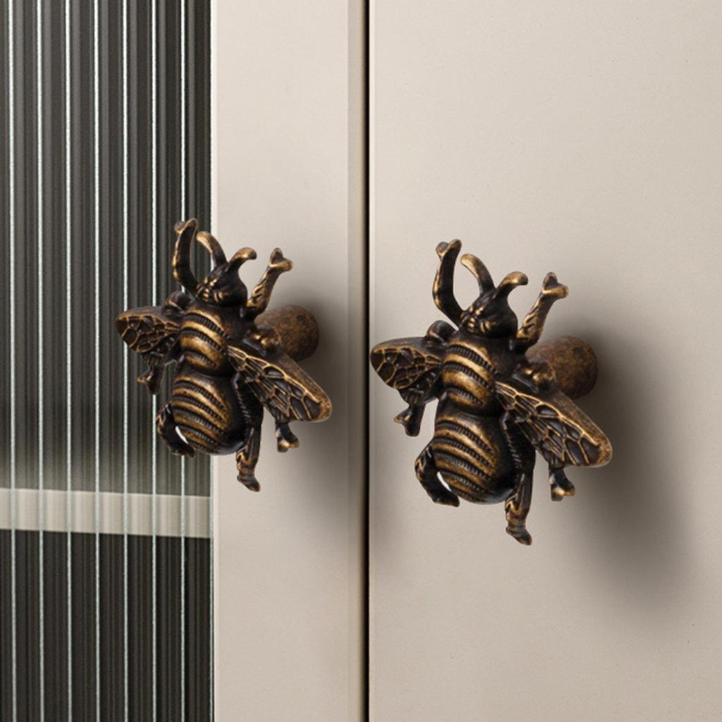 Zinc Alloy Cabinet Knob Creative Bee Shape Single Hole Drawer Handle For Kids Room Decoration Smooth Edge Safe Pull