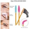 50Pcs Disposable Eyelash Makeup Brush Mascara Wands Gold Mini Eye Lash Brushes Short Eyebrow Comb Eyelashes Extension Tool