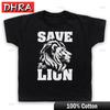 SAVE THE LION ANIMAL RIGHTS PROTEST SLOGAN ANTI HUNTING KIDS CHILDS TSHIRT Printed Tee Casual Top Grunge Vintage Skater