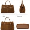 Borsa a Mano AIDRANI Originale in Pelle a Due Strati per Donna – Borsa Tote Classica in Pelle Scamosciata Marrone con Manico Superiore, Borsa alla Moda Elegante e Resistente