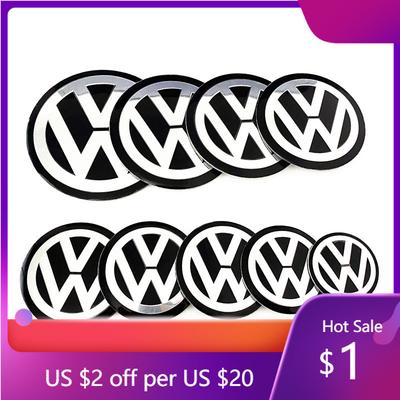 2026 Hot For VOLKSWAGEN VW 4pcs Black Silver New VW Car Wheel Center Sticker Logo Rim Cap Hub Cover Hubcap Badge Emblem Decal Fo