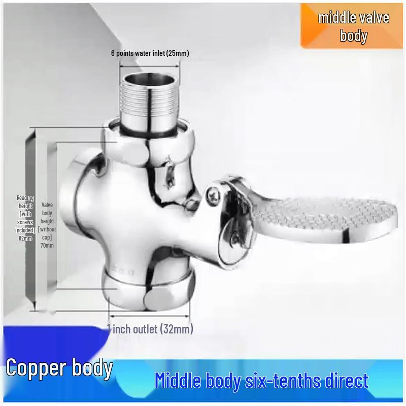 Minxi Copper Foot Pedal Toilet Flush Valve