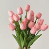 Artificial Tulip Realistic Fake Flower Branch Home Office Wedding Party Table Centerpiece Indoor Outdoor Faux Bloom Decoration