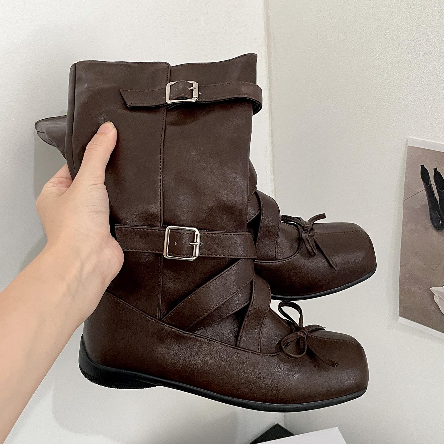 

Винтажные черные британские ботинки на платформе женские полусапоги 2025 новая осень стиль майяр тонкие рыцарские ботинки 39 коричневый