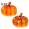 Indoor Pumpkin Decoration 2Pcs LED Glass Set Starry Night Design Halloween Decor Thanksgiving Lighted Lantern Fall Festive Lights