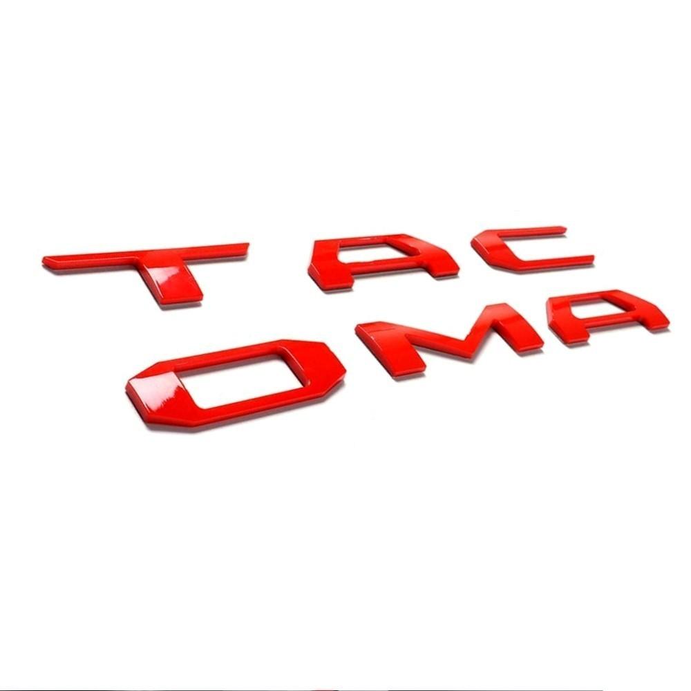 Tailgate Letter Emblems For Tacoma 2016- Rear Trunk Exterior Decal Gloss Red