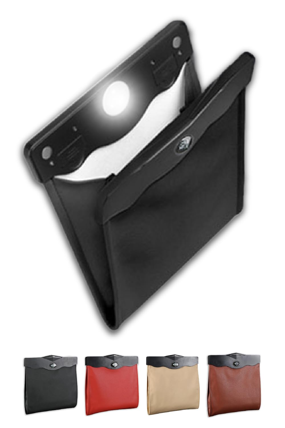 

Lino Ulu Slim Car Trash Can with LED Lights Smooth Opening and Easy to and Can also be Used for Stylish Car Trash Car Accessories [Easy Installation, бежевый