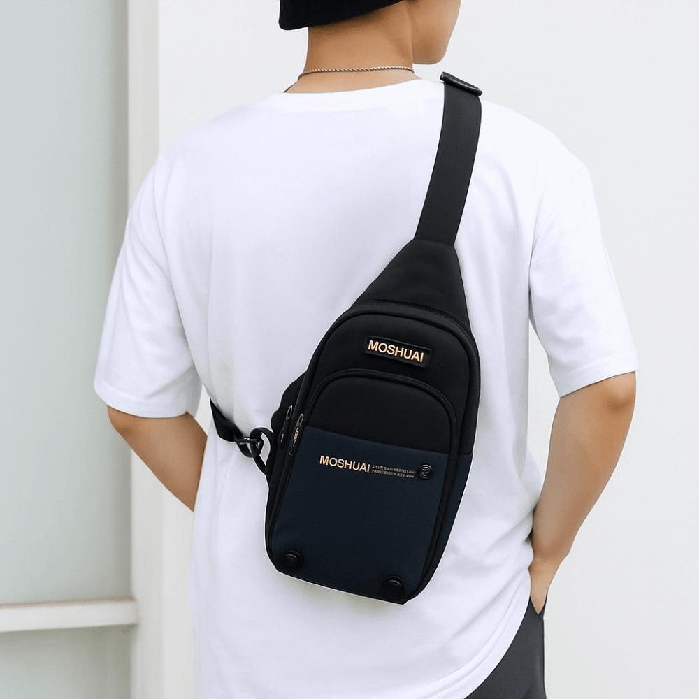 Large Capacity Sports Chest Bag Waterproof Nylon Shoulder Bag Fashion Men's Crossbody Bag  Unisex