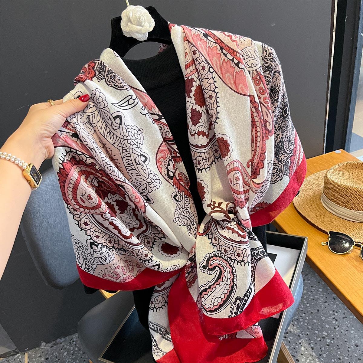 

Новый высококачественный платок-шаль от солнца с цветами кешью, доступный во все сезоны, пляжное полотенце для защиты от солнца для женщин, накидка для помещения с кондиционером 90*180cm