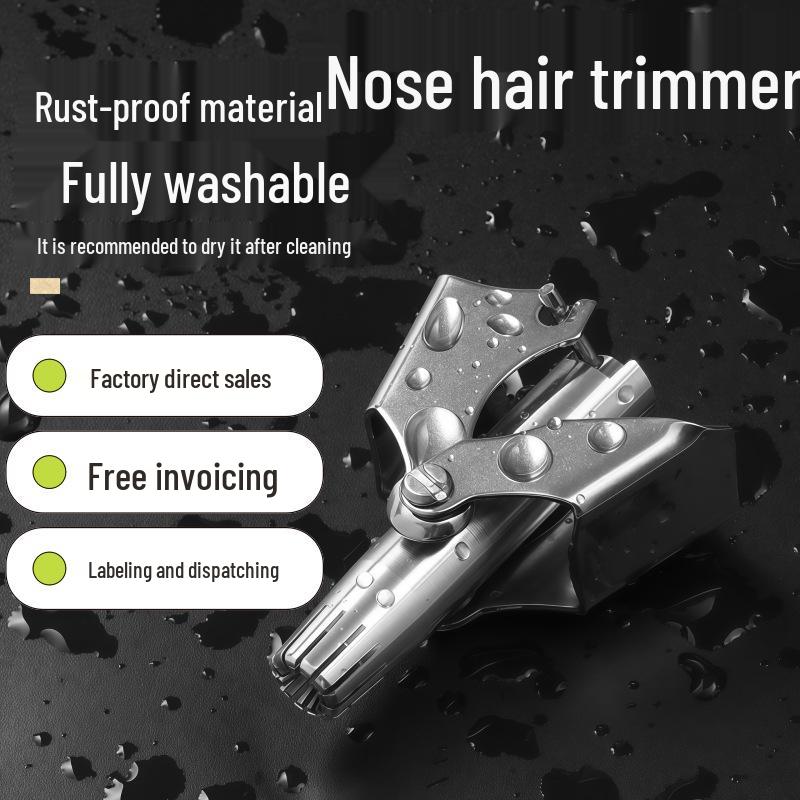 Premium Nose Hair Trimmer: Manual Trimmer for Men & Women, Shaving & Cleaning Tool for Nose and Nostrils