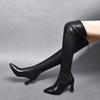 Over-knee boots Long boots Autumn and winter new high-heeled velvet warm and comfortable cowhide pointed fashion boots Long boots