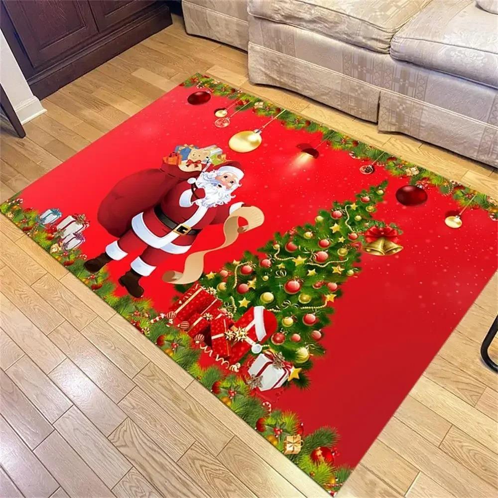 Christmas Santa Claus Carpet Large Area Carpet Welcome Doormat Merry Chirstmas Home Decor Rugs Living Room Bedroom Floor Mat