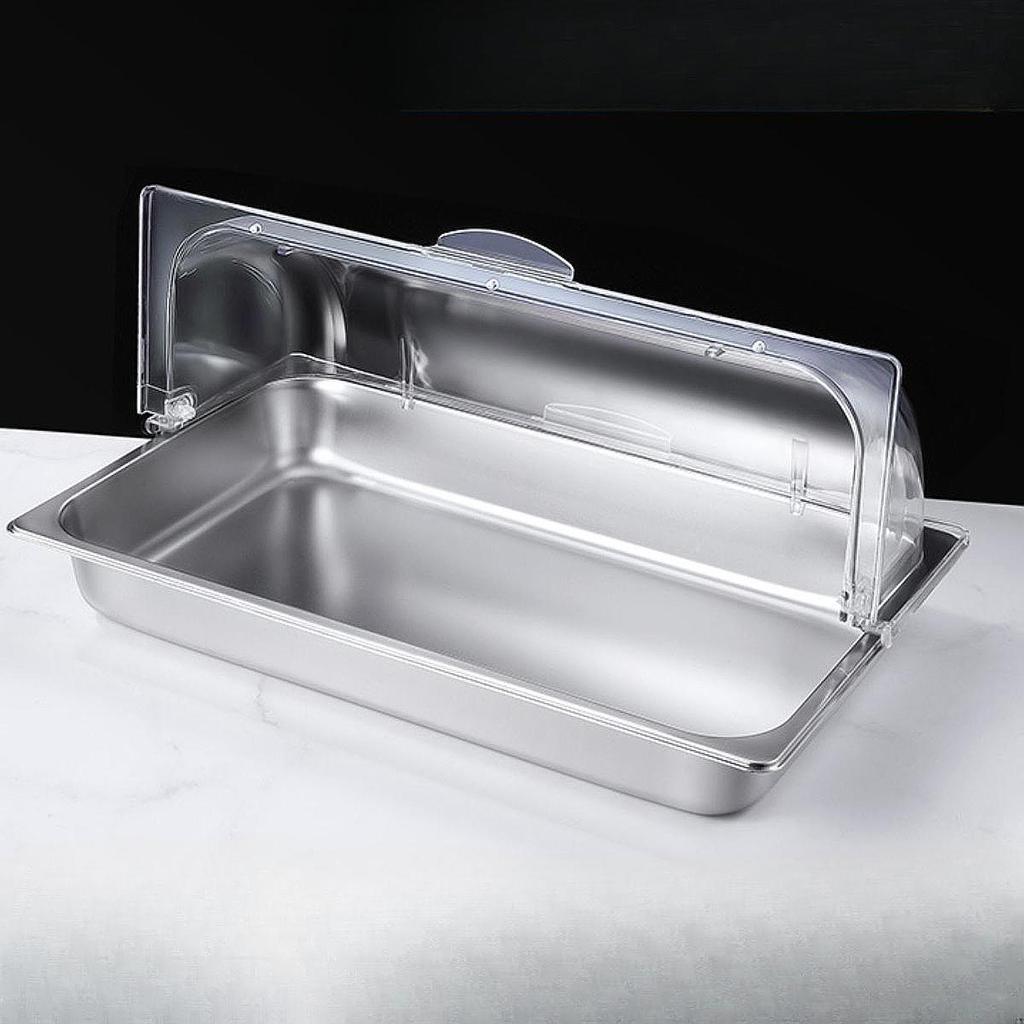 Buffet Chafing Dish Stainless Steel Food Server Chafer Tray with Double-Sided Flip Lid And Ice Packs