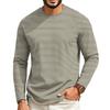 T-shirt casual a manica lunga raglan da uomo con girocollo, per l'uso quotidiano