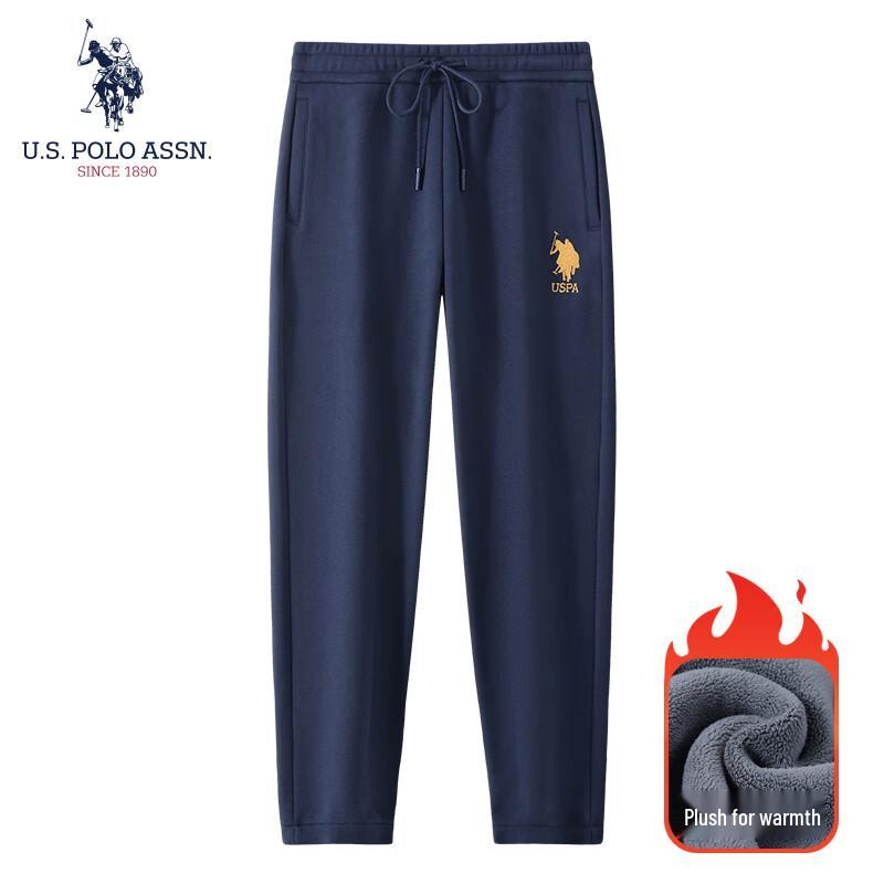 U.S. Polo Assn. Pantaloni de trening casual pentru bărbați, căptușiți cu fleece