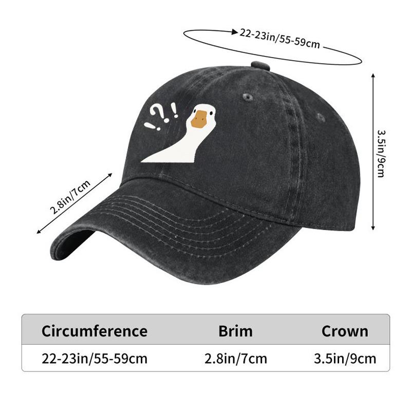 Confused Goose Meme Baseball Cap Washed Denim Adjustable Fashionable Casual Hat Unisex