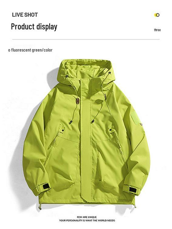 Unisex Windproof & Waterproof Cotton Jacket for Mountain, Autumn/Spring Style, Loose Fit