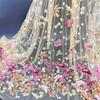 Wide 130cm Flower Embroidery Fabric Soft Tulle Nigerian Lace Fabrics Bridal Wedding Dress Cheongsam Prom Dress Applique Crafts