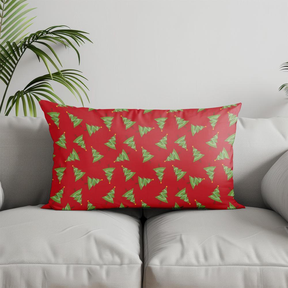 Home Decor Christmas-themed Geometric Pattern Pillow Suitable For Sofa Bedroom Car Pillow Cover Cushion Rectangular Back Cushion