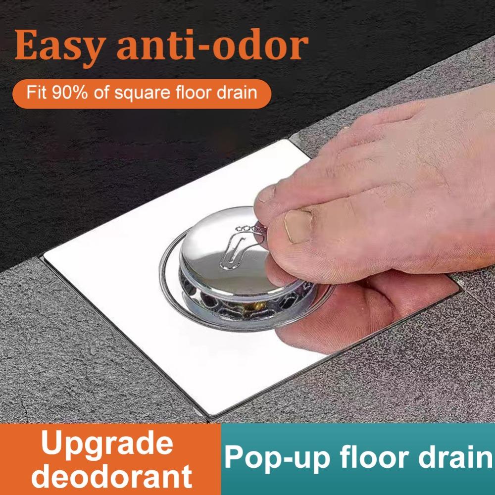 Pedal Type Shower Foot Floor Drain Pop Up Bounce Sewer Floor Strainer Press-Type Floor Drain