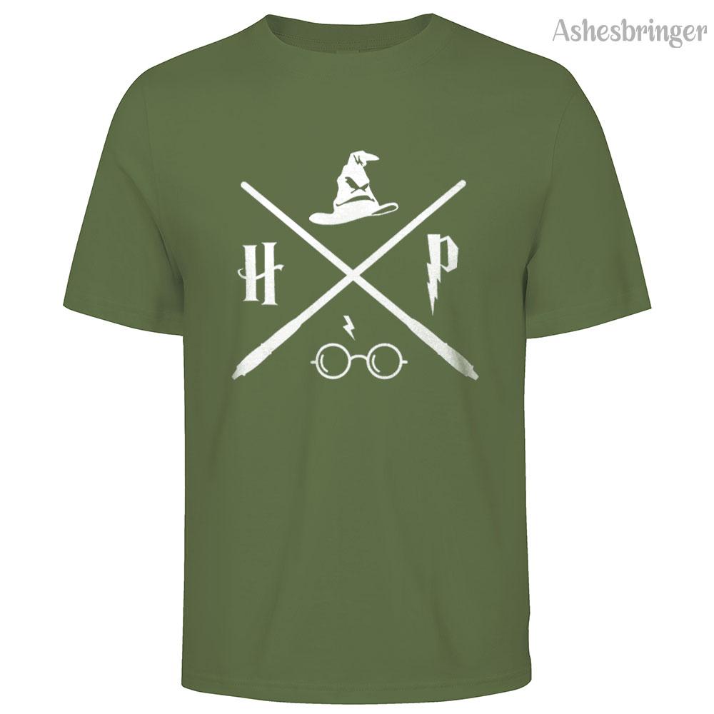 Men's Cotton Wizard Potter Glasses Move Symbol Graphic T Shirt on Unisex Street Casual Style Tee for Men and Women