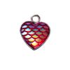 Stainless Steel Heart-Shaped Fish Scale Pendant - Ocean Series DIY Jewelry