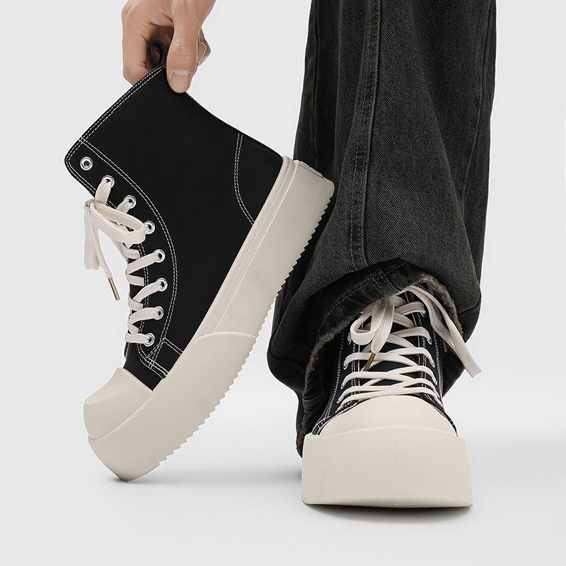 High-top shoes men's spring minimalist big-headed milk-scented baseplate shoes high street platform derby shoes men's commuter casual leather shoes
