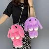 Niedliche flauschige Pompons aus Kaninchenfell Kettentasche Damen Cartoon Hase Umhängetasche Flauschiger Hase Schulterplüschrucksack Mädchen Geburtstagsgeschenke