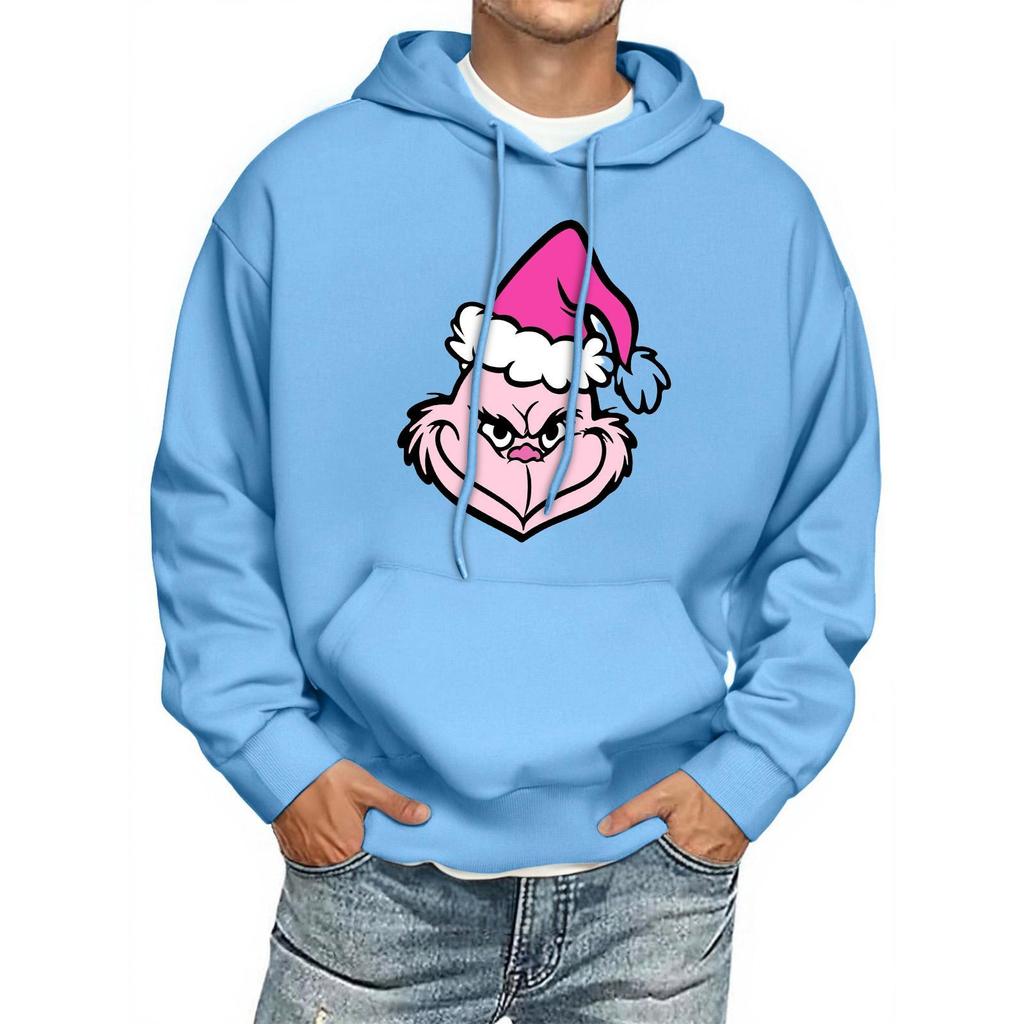 Men's Print Hooded Sweatshirt Long-Sleeve Casual Pullover Hoodie Hooded Sweatshirt