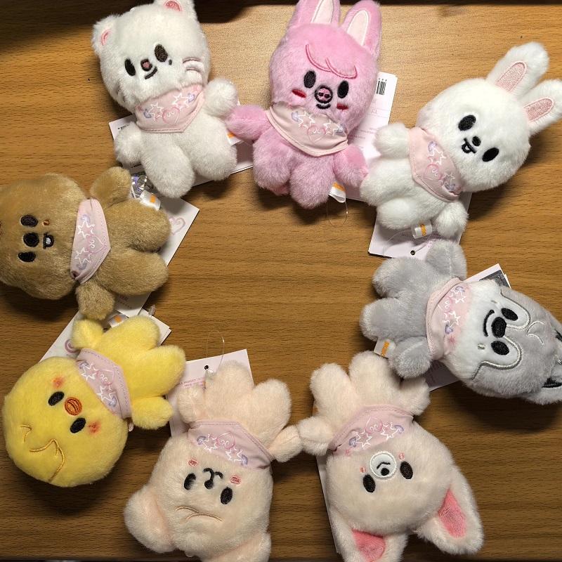 Plush Keychain Stray Kids Plush Toy Water Scarf Bean Eye Felix Plush Keychain Male and Female Fans Birthday Gift