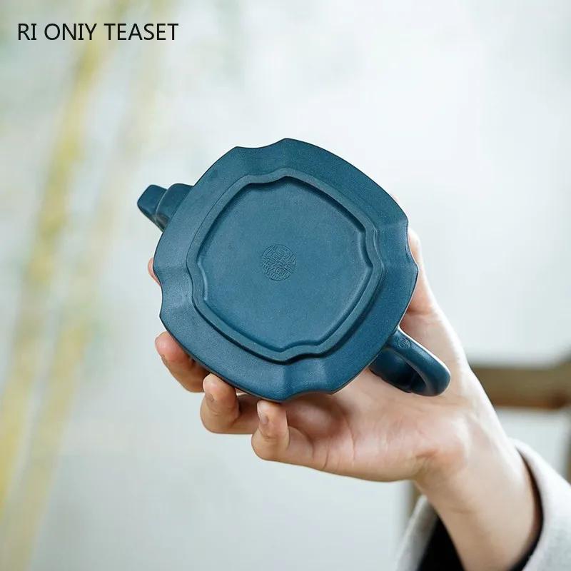 280ml Authentic Yixing Purple Clay Teapots Handmade Filter Beauty Tea Pot Raw Ore Azure Mud Zisha Kettle Customized Tea Set