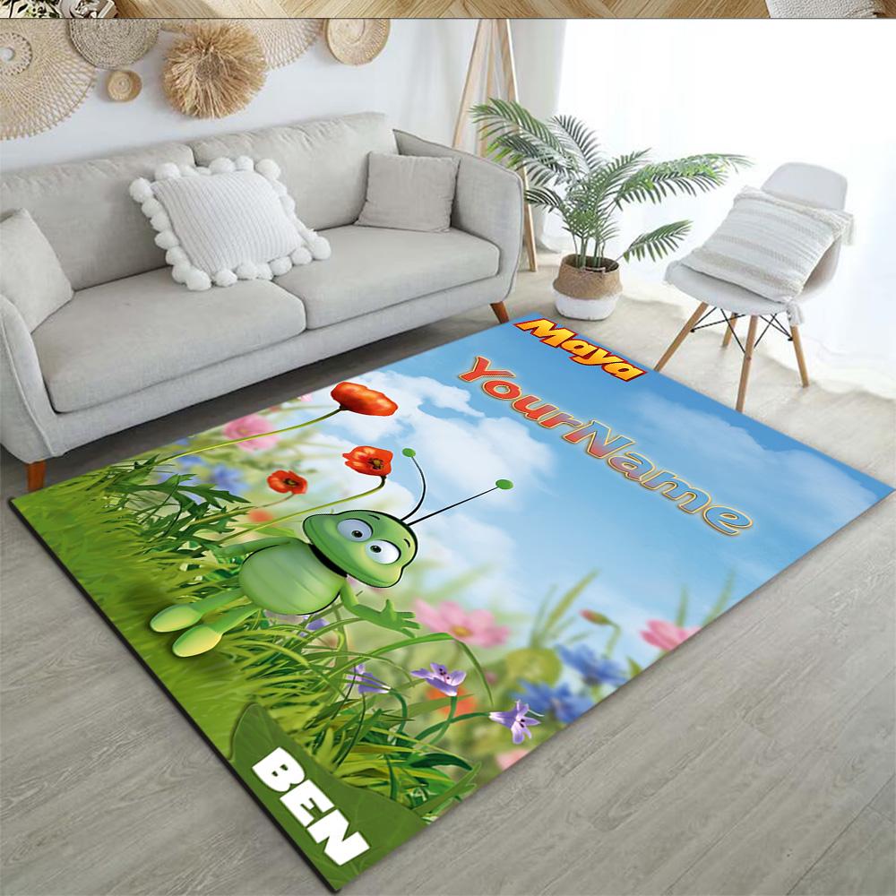 Biene Maja Customized Name Carpet Design for Living Rooms Study room Bedrooms Foyer Anti-slip Rug Office home decor