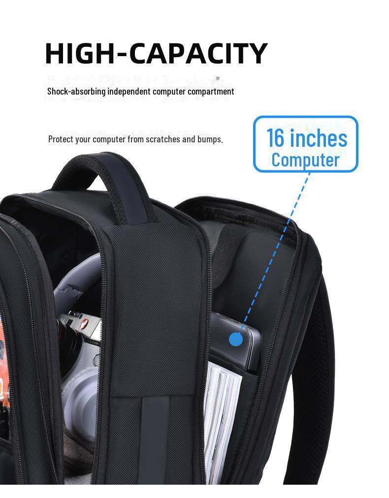 Spacious Laptop Backpack with USB Charging Port - Unisex, Splash-Proof for Business and Casual Commutes